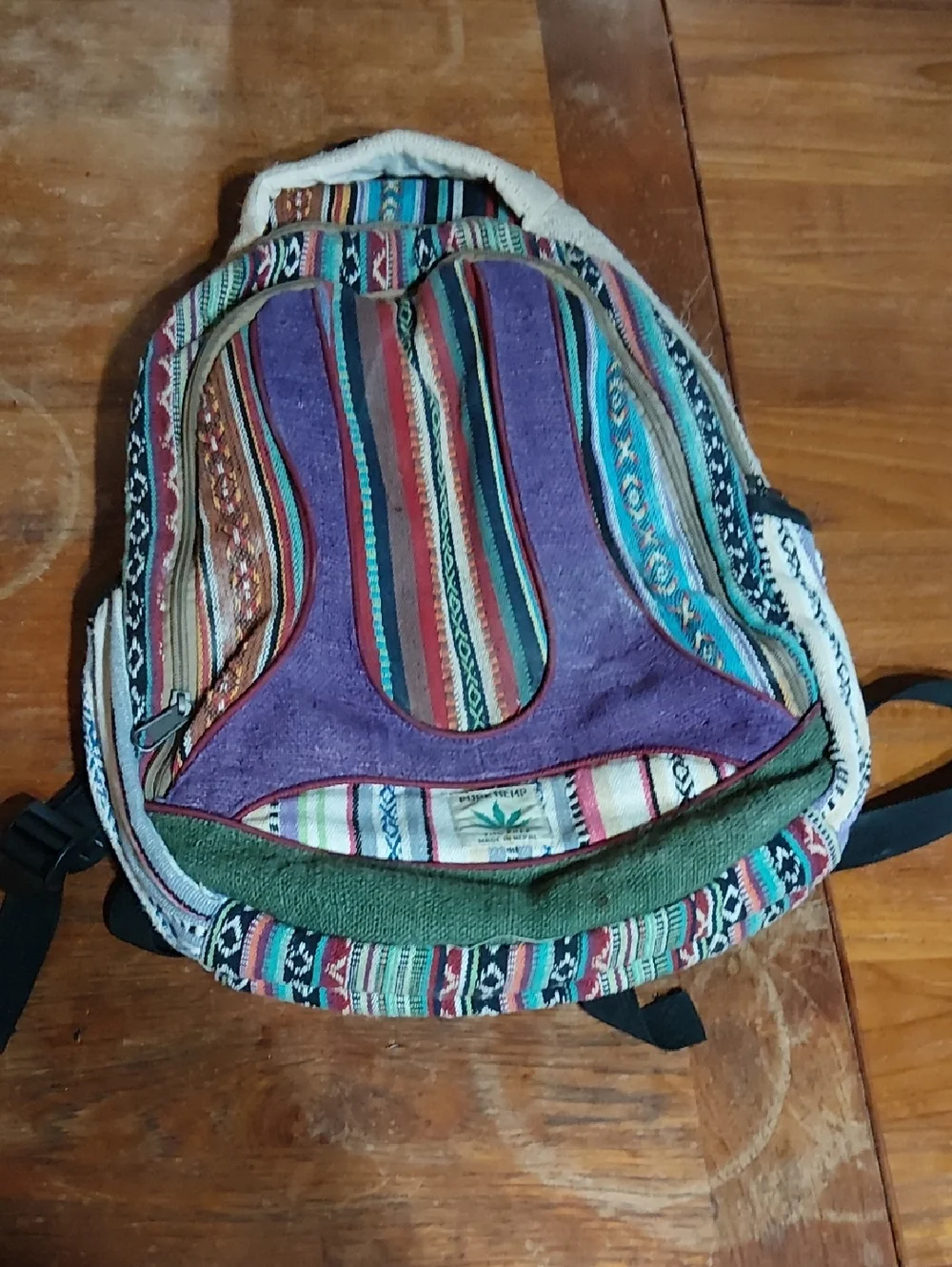 Multi-Color Striped Boho Backpack